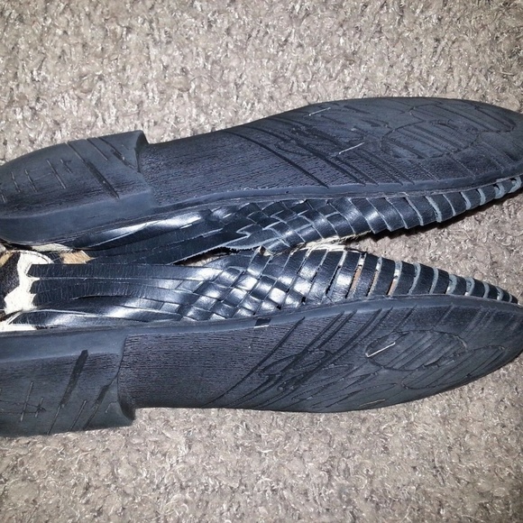 PAJAR -Black Leather & Hair Calf Leopard Flats - Picture 7 of 7